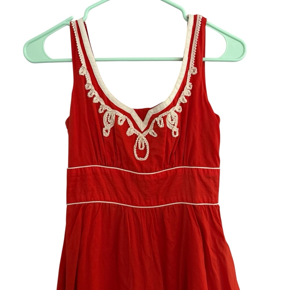 Floreat orange peasant Embroidered Dress size 2 - Picture 3 of 14